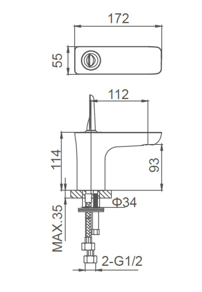 Смеситель для раковины Wonzon & Woghand Shark WW-48B1101-CR хром глянцевый