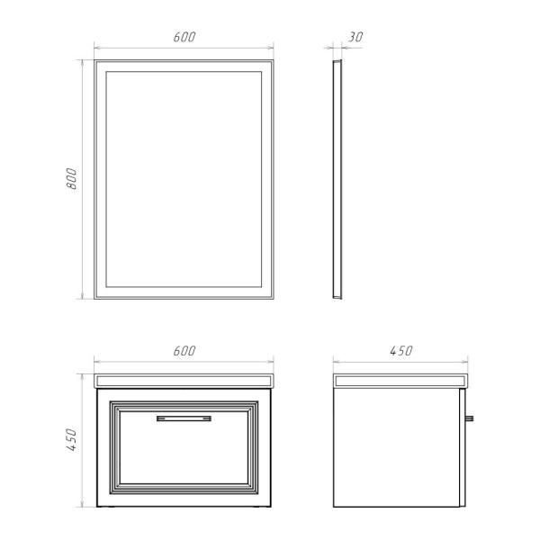 Тумба с раковиной Comforty Бросно 60 см 00-00020428 подвесная оружейная сталь