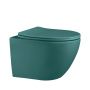 Унитаз подвесной безободковый ABBER Bequem AC1101MBG темно-зеленый матовый с сиденьем Унитаз подвесной безободковый ABBER Bequem AC1101MBG темно-зеленый матовый с сиденьем