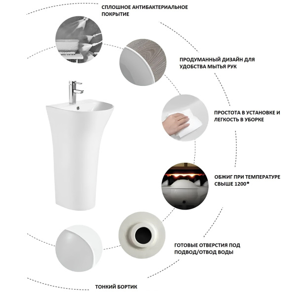 Раковина Ceruttispa Vito CT7663 напольная