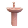 Детская раковина розовая COMFORTY 0991P с донным клапаном DK-02P + пьедестал P0991P + смеситель 01P Детская раковина розовая COMFORTY 0991P с донным клапаном DK-02P + пьедестал P0991P + смеситель 01P