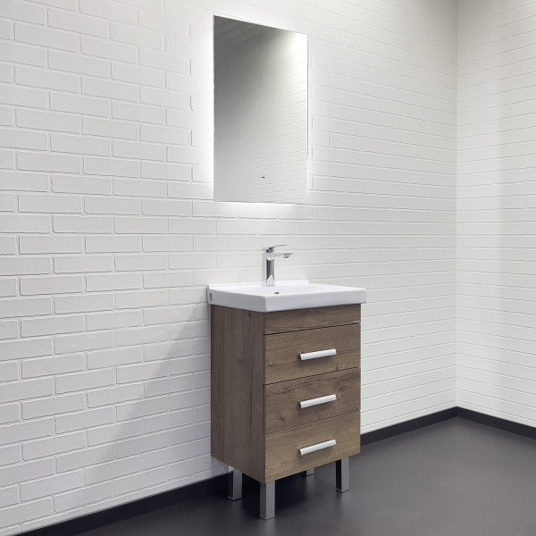 Тумба с раковиной Comforty Никосия 50 см 00-00018024 напольная дуб темный