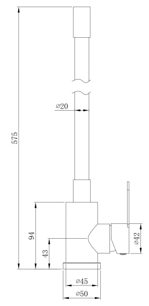 Смеситель для кухни Esko Kitchen K44Grafit черный графит