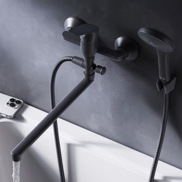 Смеситель для ванны Am.Pm Gem F90A90122 черный матовый