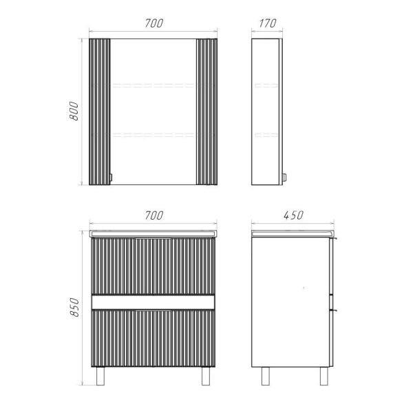 Тумба с раковиной Comforty Лима 70 см 00-00019179 напольная антрацит
