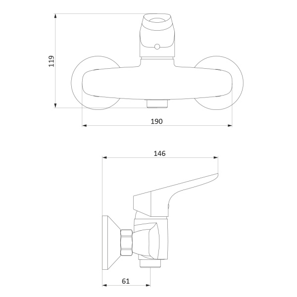Смеситель для ванны Damixa Jupiter 772000001 хром глянцевый