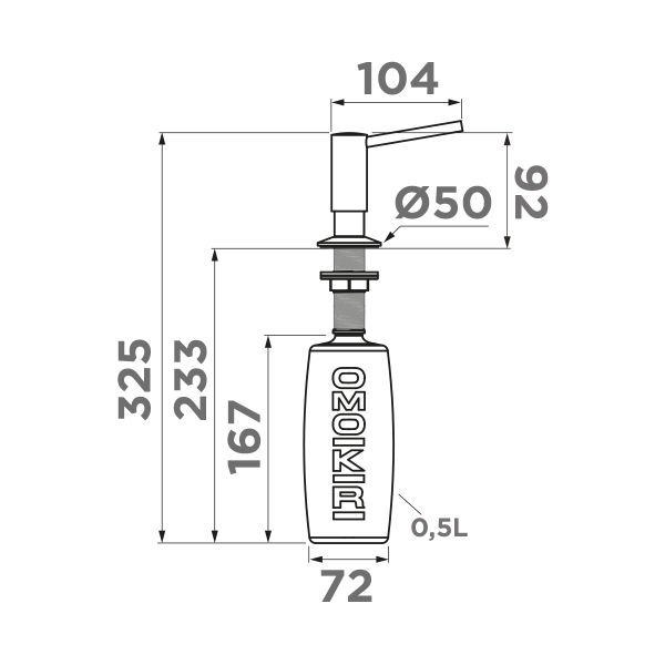 Дозатор для кухонной мойки Omoikiri OM-02-P 4975019 белый