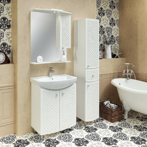 Тумба под раковину Runo Милано 60 см УТ000002087 напольная белая