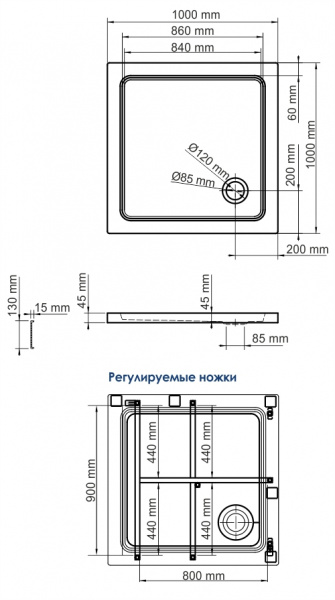 Душевой поддон WasserKRAFT Amper 29T19 Душевой поддон WasserKRAFT Amper 29T19
