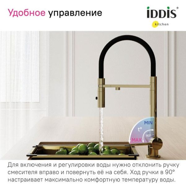 Смеситель для кухни с фильтром и гибким изливом IDDIS Ace ACEMGFFi05 матовоезолото Смеситель для кухни с фильтром и гибким изливом IDDIS Ace ACEMGFFi05 матовоезолото