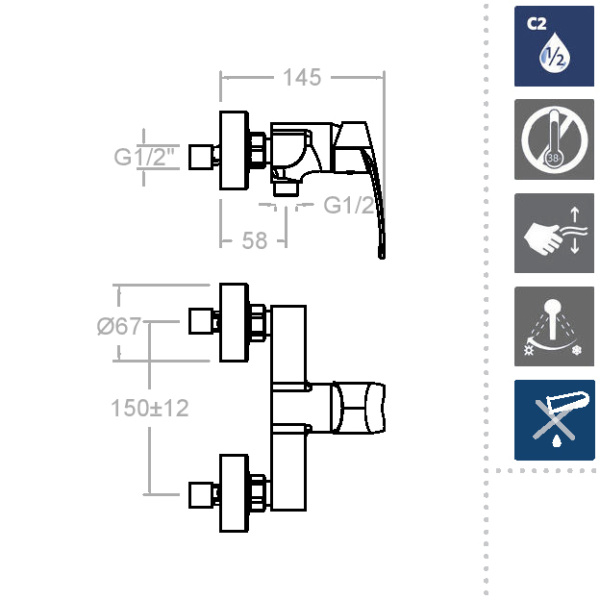 Смеситель для душа Ramonsoler New Fly 570802SNM матовый черный