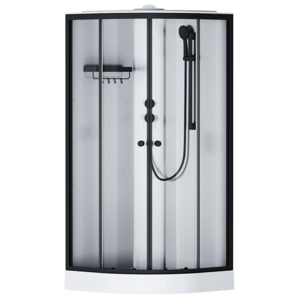 Душевая кабина 90x90 AM.PM X-Joy W94C-401-090BT стекло прозрачное профиль черный матовый Душевая кабина 90x90 AM.PM X-Joy W94C-401-090BT стекло прозрачное профиль черный матовый