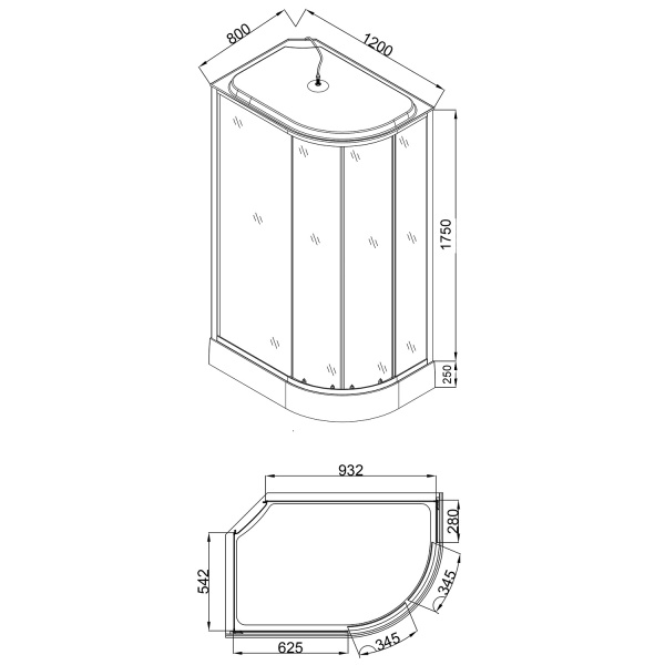 Душевая кабина левая с поддоном 120 см Loranto  CS-1200-25ТМ/М L Душевая кабина левая с поддоном 120 см Loranto  CS-1200-25ТМ/М L