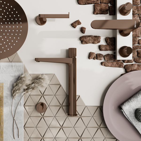 Смеситель для раковины WasserKRAFT Paar 8803H розовое золото глянцевый