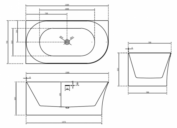 Ванна акриловая угловая 150x78 ABBER AB9258-1.5 L Ванна акриловая угловая 150x78 ABBER AB9258-1.5 L