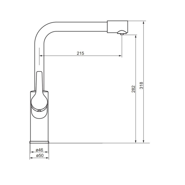 Смеситель для кухонной мойки Damixa Merkur 710771300 черный матовый