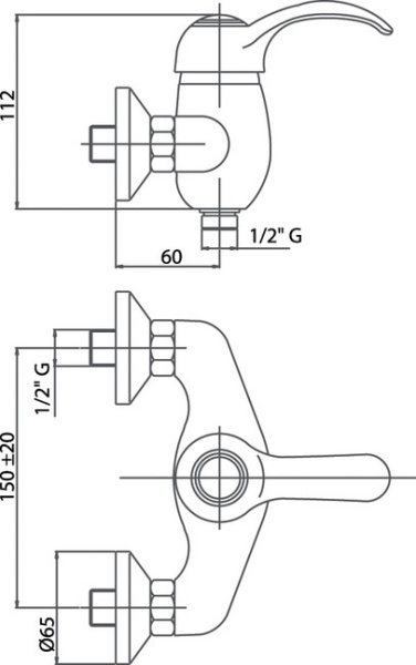 Смеситель Caprigo Maggiore 11-015-crm для душа хром глянцевый