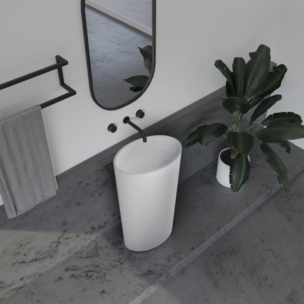 Раковина напольная Abber Stein 50 см AS2504-H белая матовая