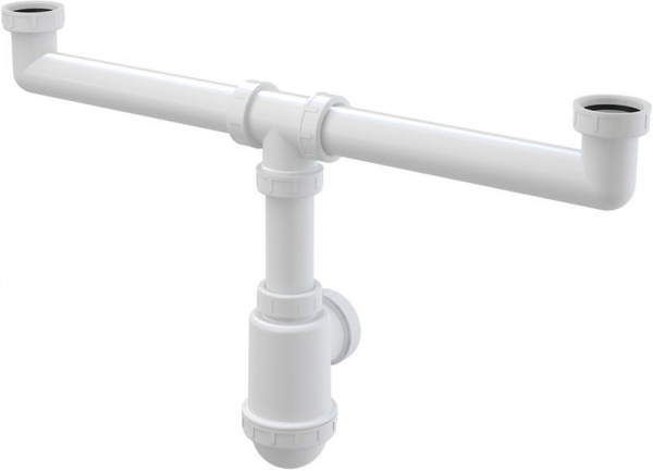 Сифон для сдвоенной мойки ALCAPLAST A448