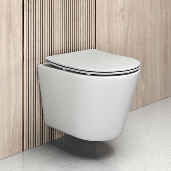 Унитаз Abelsberg Element ELC70701WH подвесной безободковый с микролифтом