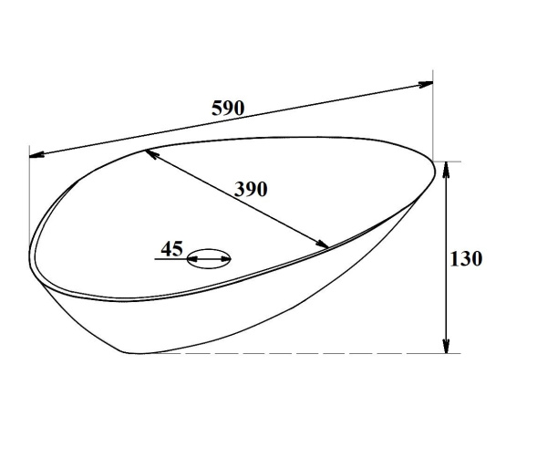 Раковина Runo Terzo 60 см 00-00001360 накладная
