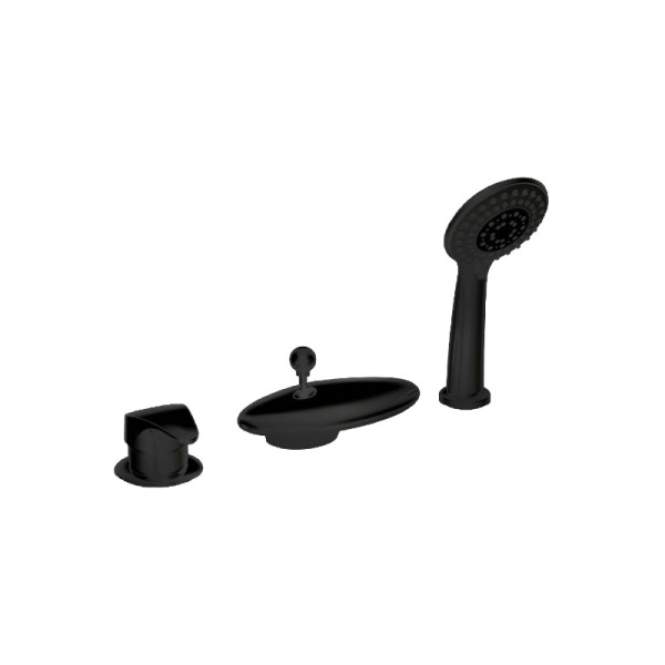 Встраиваемый смеситель на 3 отверстия  Bravat Niagara Black F5140197BM-RUS черный Встраиваемый смеситель на 3 отверстия  Bravat Niagara Black F5140197BM-RUS черный