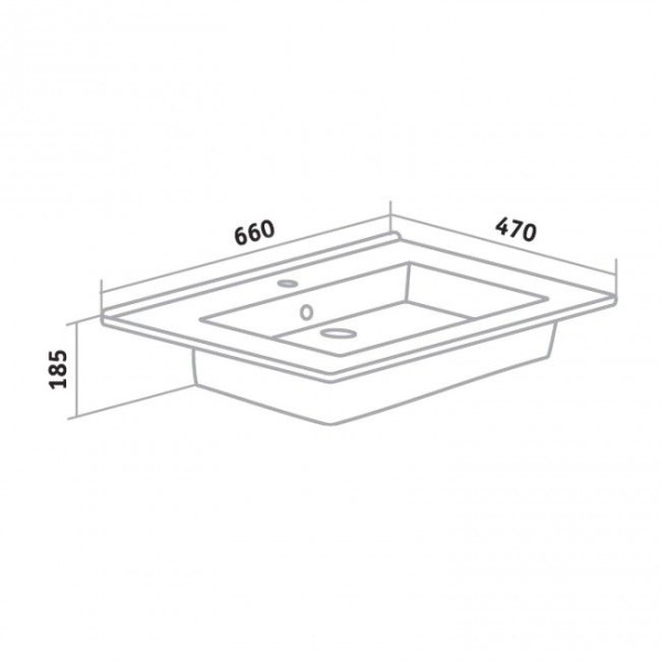 Мебельная раковина Kirovit Оскар 65 см 00-00001021 накладная
