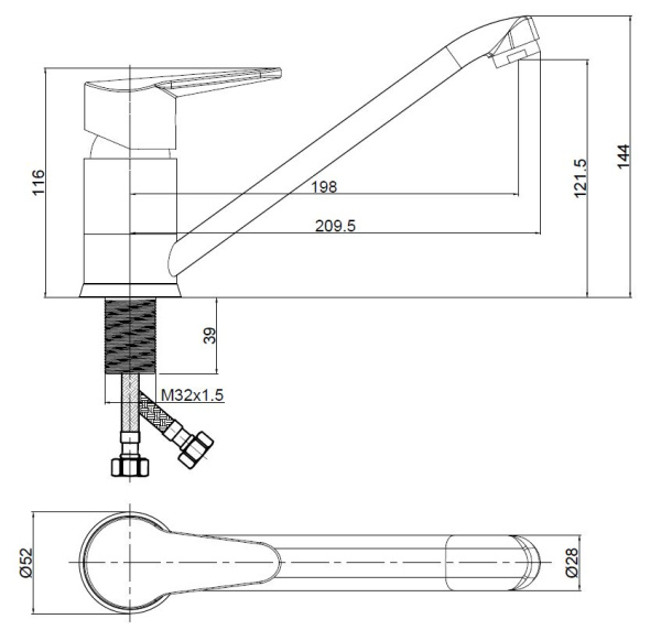 Смеситель для кухни Voda Breeze BZ05 хром глянцевый