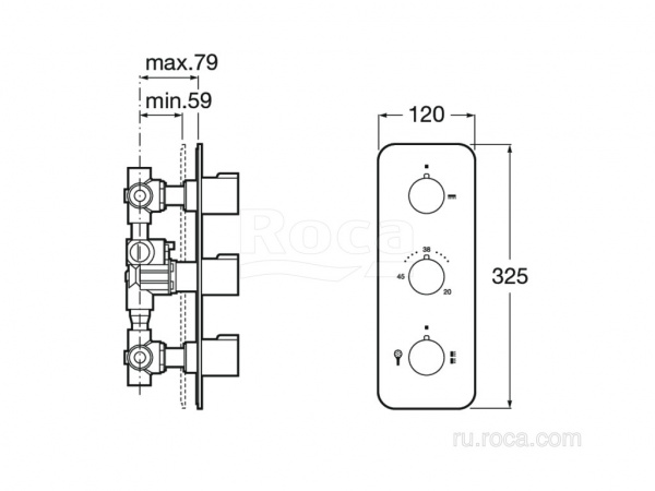 Смеситель Roca Puzzle для душа скрытого монтажа 5A2978C00 Смеситель Roca Puzzle для душа скрытого монтажа 5A2978C00
