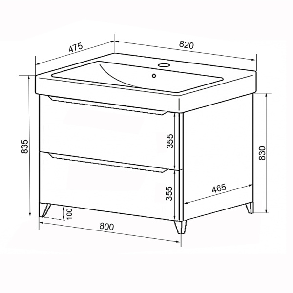 Тумба с раковиной напольная 82 см Azario LOTOS CS00081987 Тумба с раковиной напольная 82 см Azario LOTOS CS00081987