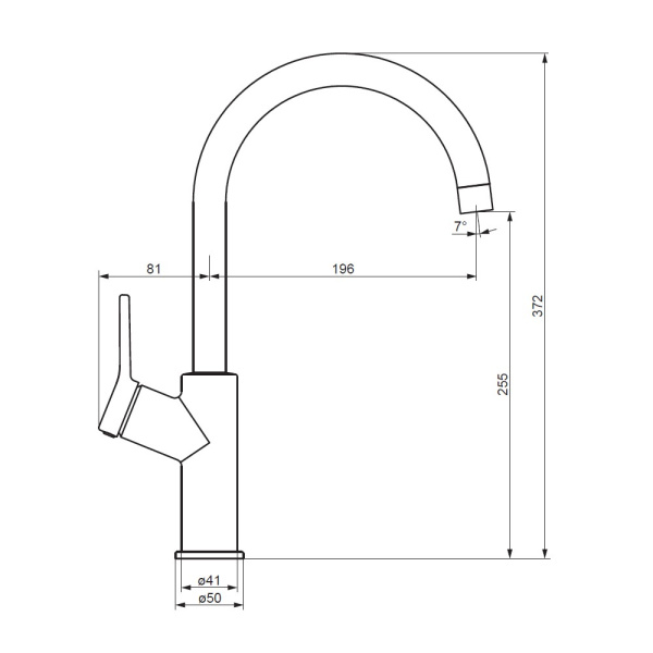 Смеситель для кухонной мойки Damixa Eclipse 310720400 никель матовый