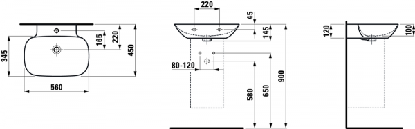 Раковина настольная 45 см Laufen Ino 8103020001041 Раковина настольная 45 см Laufen Ino 8103020001041