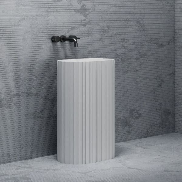 Раковина отдельностоящая 58x90x38 см ABBER STEIN AS2551-H белый матовый Раковина отдельностоящая 58x90x38 см ABBER STEIN AS2551-H белый матовый