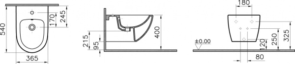 Подвесное биде Vitra Sento 4338B003-1046