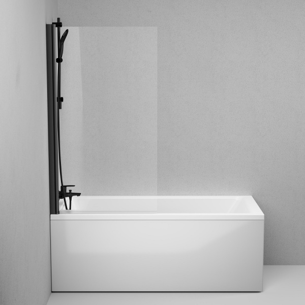 Стеклянная шторка для ванны AM.PM Gem 80x140 W90BS-D080-140BT профиль черный