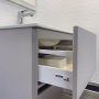 Тумба с раковиной Comforty Бильбао 60 см 00-00019361 напольная серый шелк