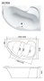Ванна акриловая 150х105 R Marka One AURA Ванна акриловая 150х105 R Marka One AURA