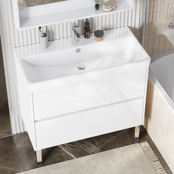 Тумба под раковину Aquaton Сканди 90 см 1A251901SD010 подвесная белая