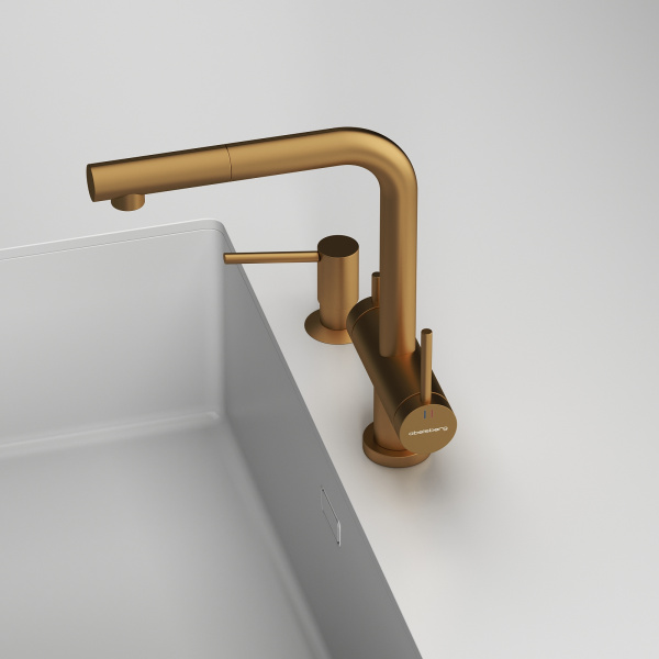 Смеситель для кухонной мойки Abelsberg Pura OTF70709BG королевское золото брашированный
