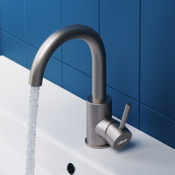 Смеситель для раковины Dorff Logic SS нержавеющая сталь матовый