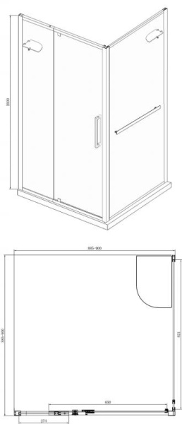Душевой уголок 90x90x200 Bravat Line BS090.2116A Душевой уголок 90x90x200 Bravat Line BS090.2116A