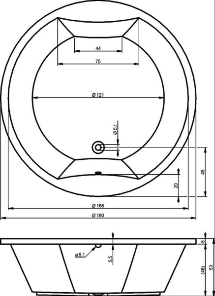 Ванна акриловая Riho Colorado 180x180 B038001005