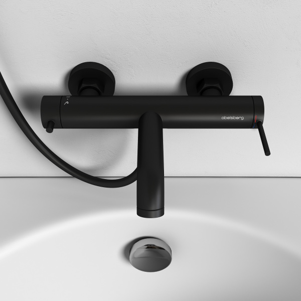 Смеситель для ванны Abelsberg Fluida ERF22516MB вулканический черный матовый