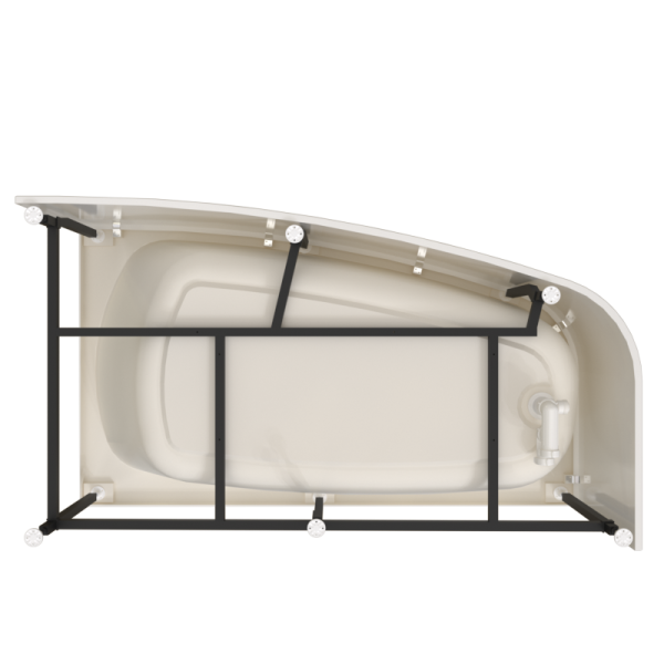 Ванна акриловая Radomir Рона 160x90 L 1-01-0-1-1-343 белая пристенная с каркасом