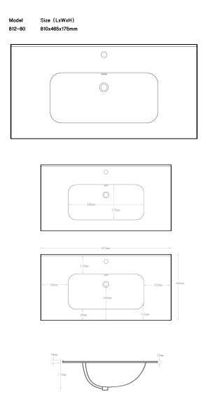 Раковина-столешница La Fenice SlimLine 80 FNC-06-TER-60 Раковина-столешница La Fenice SlimLine 80 FNC-06-TER-60