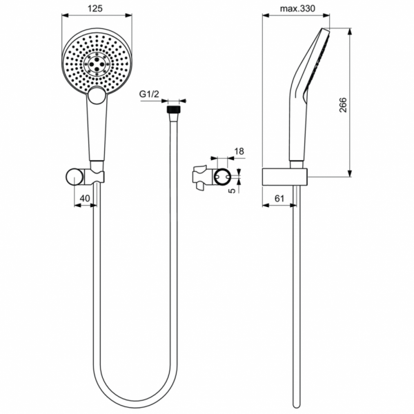 Душевой комплект Ideal Standard IDEALRAIN EVO JET B1765AA для душа Душевой комплект Ideal Standard IDEALRAIN EVO JET B1765AA для душа