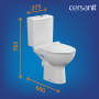 Унитаз-компакт Cersanit Nature 65410 безободковый с микролифтом
