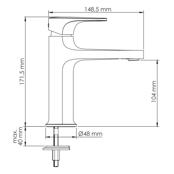 Смеситель для раковины WasserKRAFT Neckar 2103 золото глянцевый