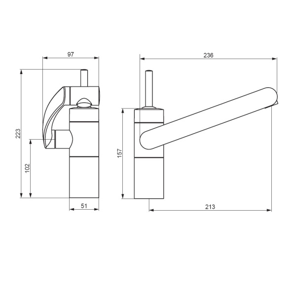 Смеситель для кухонной мойки Damixa Arc 290007264 никель матовый