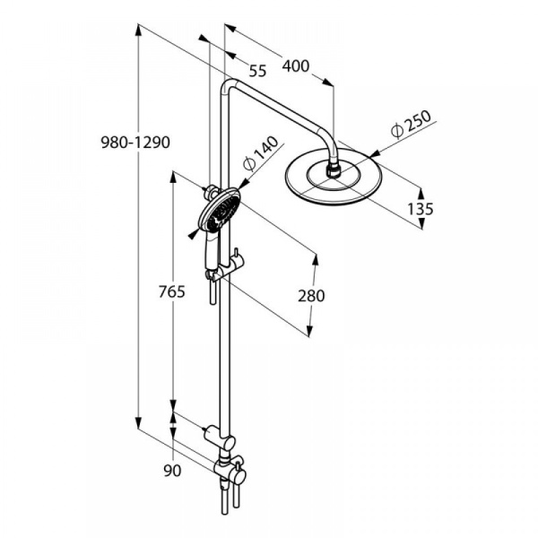 Душевая система  Kludi FRESHLINE DUAL SHOWER SYSTEM 6709005-00 хром Душевая система  Kludi FRESHLINE DUAL SHOWER SYSTEM 6709005-00 хром